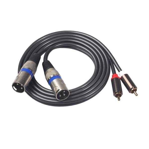 Dual XLR Male To Dual RCA Male Audio Line 1.5m/4.9ft Audio Cable Adapter Wire for Microphone Mixer Headphone Amplifier