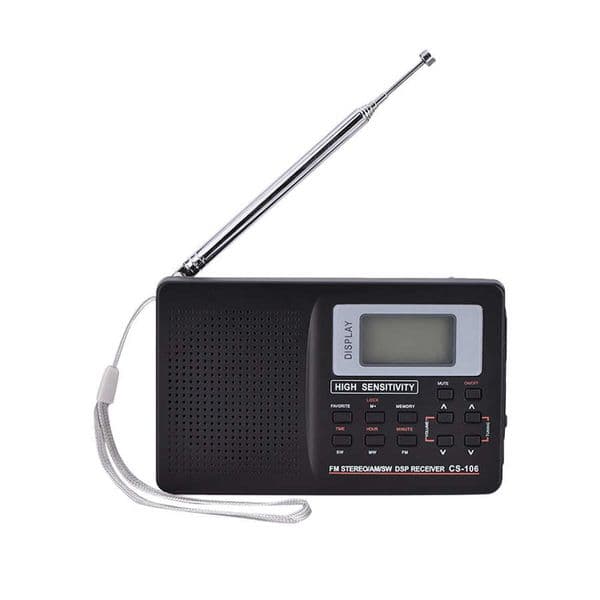 Full Band AM/SW/FM Radio Sound Full Frequency Receiver Receiving FM Radio with Alarm Clock Portable Radio with Earphone