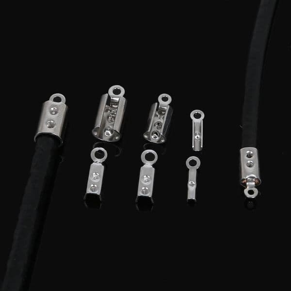 30-60pcs/lot Spring Clasps Cord Crimp End Caps Fastener Connectors For DIY Bracelet Necklace Jewelry Making Supplies Accessories