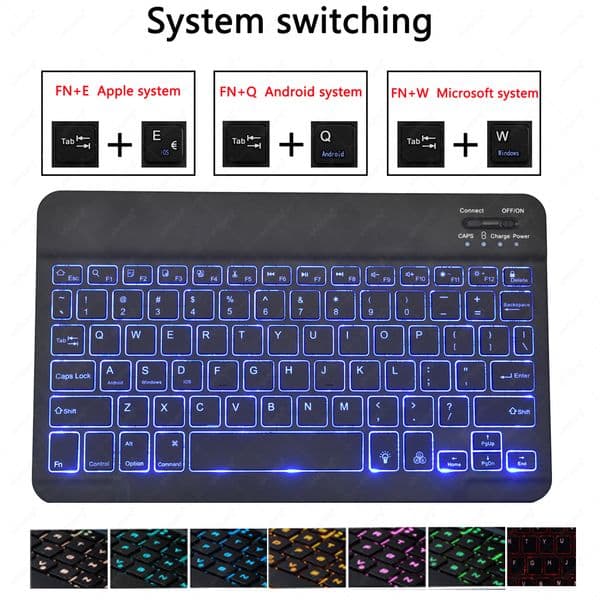 Backlit Keyboard Case For Samsung Galaxy Tab S7 11 S8 11.0 S6 Lite 2022 S5E A8 10.5 A7 10.4 A7 Lite 8.7 A 10.1 10.5 Cover