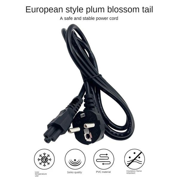 EU Universal Adapter Cable 3 Prong 2 Pin Laptop Power Cord Charge Adapter Cable Computer Cables Connectors High Quality