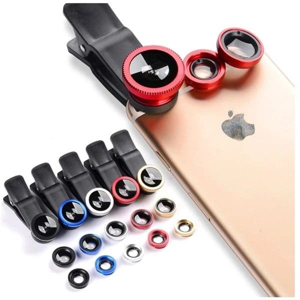 3 in1 Fisheye Phone Lens 0.67X Wide Angle Zoom Fish Eye Macro Lenses Camera Kits With Clip Lens On The Phone For Smartphone