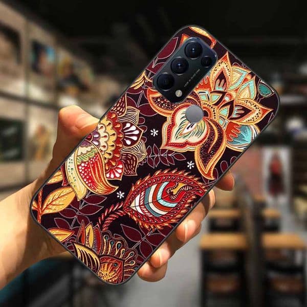 For OPPO Reno 5A 3A Case 3D Retro Emboss Silicone Relief Black Covers for OPPO Find X3 Lite Neo Pro Reno5 A Reno3A Cases Soft