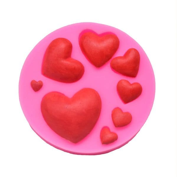 Loving Heart Shape Silicone Fondant Mold DIY Colorful Sweet Heart Chocolate Candy Paste Cake Decorating Tool Mold