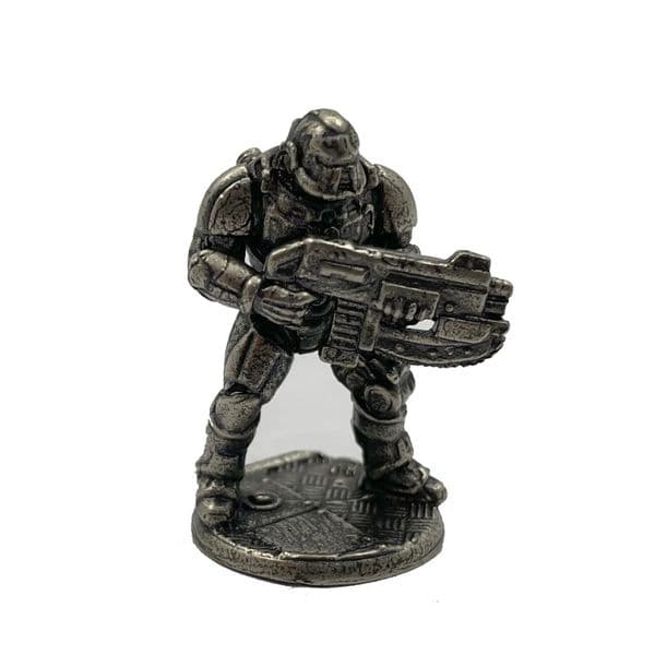 1pc Vintage Solid Cupronickel Mech Soldier Model Figure Futuristic Warrior Desktop Game Ornament Boy Gift