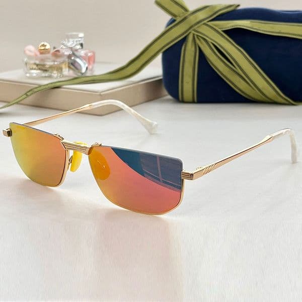 Unisex Designer Half Frame Sunglasses 0627S Mens Minimalist Style Sunglasses 100% UV Resistant Womens Brand Sunglasses Metal Frame Glasses Top Quality