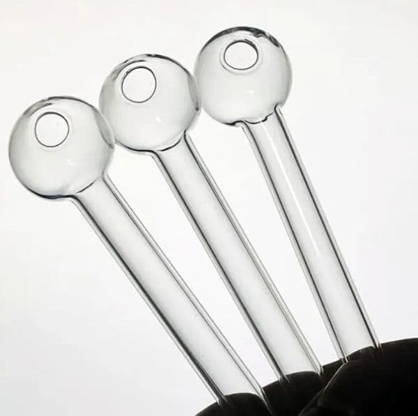 Shenzhuglass Hookah Glass Burner Pipe Apporx 10cm Length Clear Tube Tobacco Burning Transparent Tubes Nail Tip