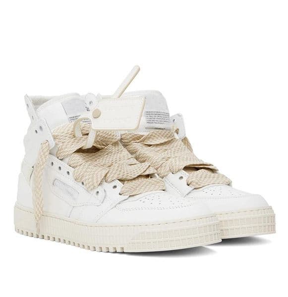 Luxury Desinger Design Men High-Top 3.0 Off Court Traienrs Shoes Grained Leather & Canvas Chunky Rubber Sole Sneakers Man Skateboard Walking