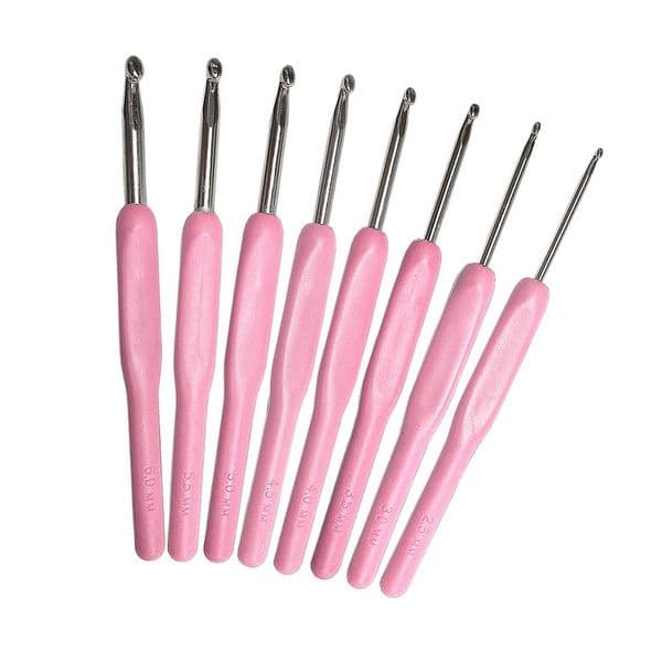 8pcs Knitting Tool Sweater Needle Thick Soft Handle Aluminum Crochet Hook Multi-Color Handle Crochet Sewing Accessories
