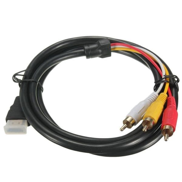 Black W/SCART to 3 RCA Phono Adapter 1080p HDTV S-video to 3 RCA AV Audio Cable for Projector/DVD/TV Audio Connector