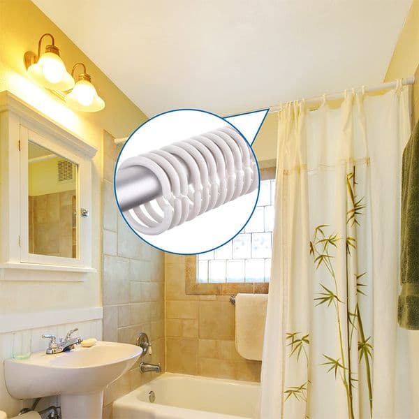 Plastic C Shaped Shower Curtain Hooks White C Type Ring Hook Bathroom Shower Curtain Liner Hanger Drape Glide Loop Clip