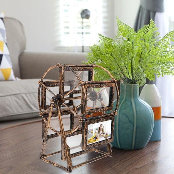 Retro Ferris Wheel Photo Frame Rotary Windmill Ferris wheel Model Frame Picture Frame Desktop Ornament (4" Without Photos)