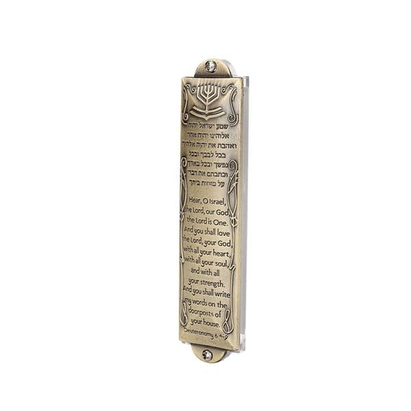 BRTAGG Mezuzah with Double Sided Tape, English / Spanish / Hebrew Scripture, Easy Peel and Stick Mezuzah Case with Scroll