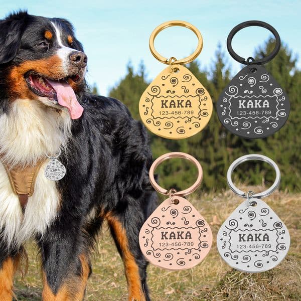 Customized Pet Dog Collar Tag Anti-lost ID Pets Name Tags Plate Free Engraving Dogs Cat Puppy Kitten Nameplate Pendant for Pet
