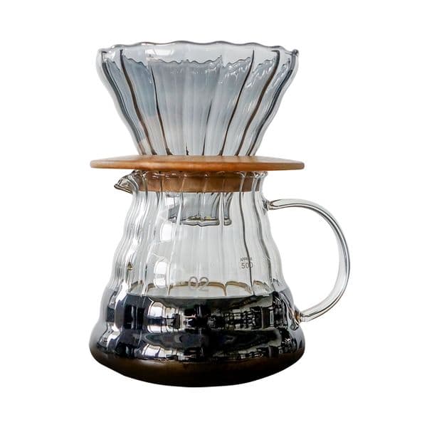 Coffee Dripper Set Sharing Pot Coffee Server Compact Portable Clear Glass Manual Drip Coffee Filter Cup Coffee Brewing Tool