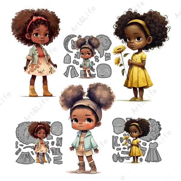 2023 New Metal Cutting Dies Beauty Beautiful Girl Cute Baby Stencils for Making Scrapbooking Album Paper Cards Embossing Cut Die