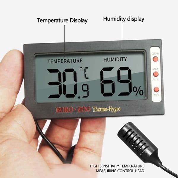 LCD Display Mini Digital Thermometer Pet Electronic Temperature Meter for Reptile Box Fish Tank Temperature Measure Instrument