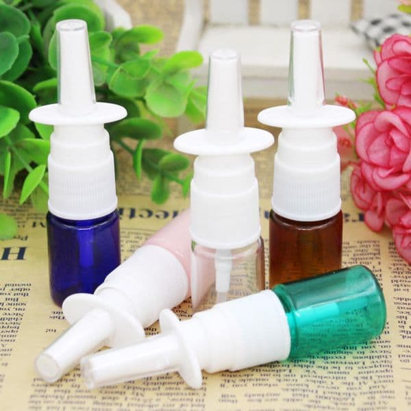 5PCS 5ml PET Empty bottle Plastic Nasal Spray Bottles Pump Sprayer Mist Nose Spray Refillable Bottles For Medical