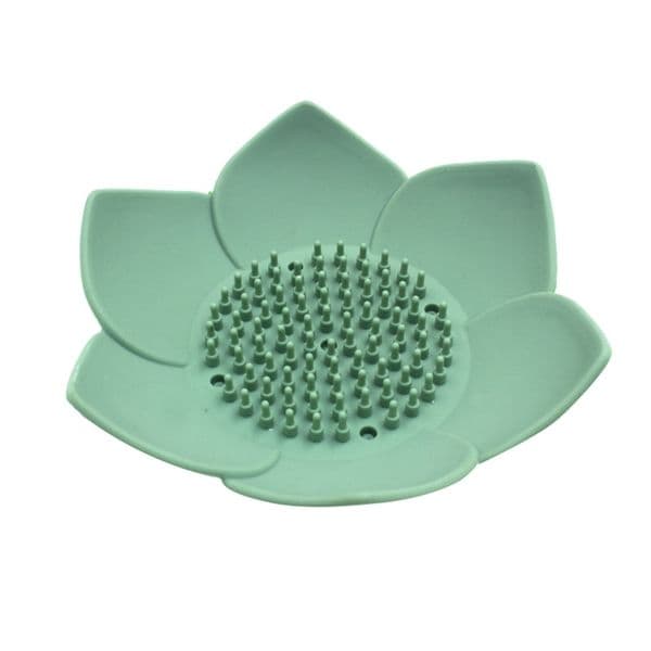 Lotus Soap Box Non-slip Portable Silicone Soap Dish Water Draining Soap Tray Holder Bathroom Accessories