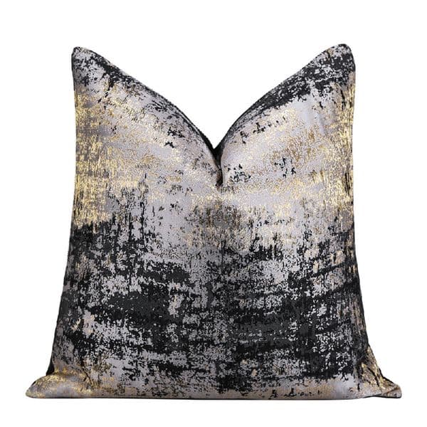 a Pack of Two Pieces of Black and Gold Abstract Texture, Light Luxury Jacquard, High-precision Sofa, Living Room, Model Room, Throw Pillows, Cushions, Pillows No Core