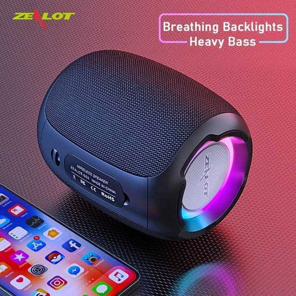 ZEALOT S53 portable BT speaker wireless bass speaker TWS heavy-duty bass stereo support micro SD card AUX USB playback microphone M241004