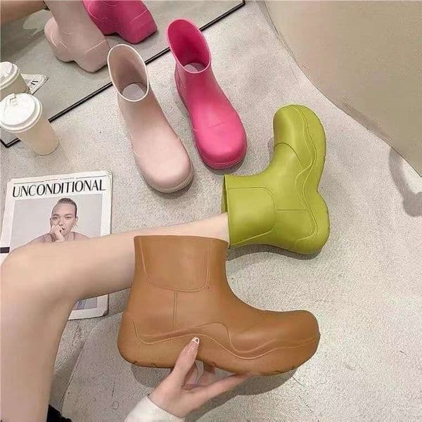Women Rain Boots Waterproof Fashion Anti-Slip EVA Comfortable 5 Colours 36-41