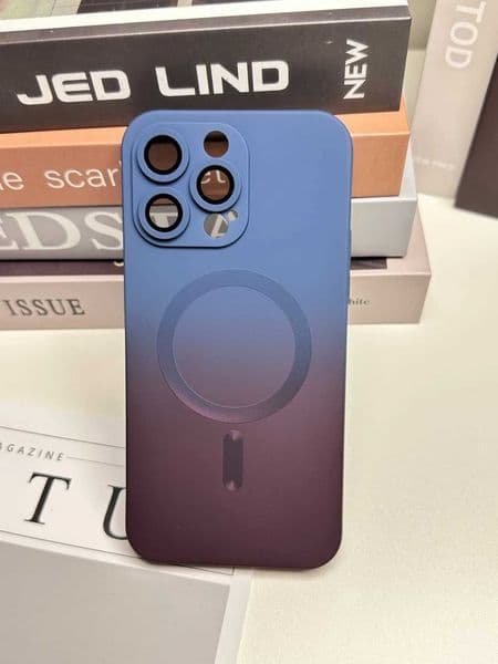 Cellphone Case Gradient dual color magnetic liquid silicone phone case suitable for iPhone 12 13 14 15 16 Pro Max PlusPrecision hole mirror head cover G241008