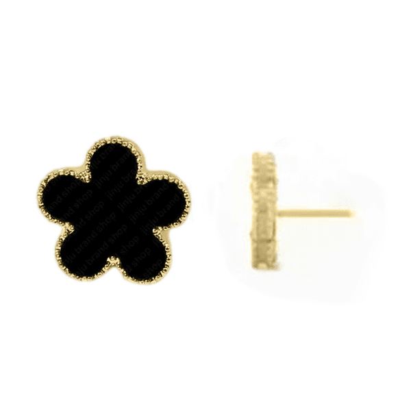 Designer earrings four leaf clover earrings designer for women stud earings Mother of Pearl designer jewelry white woman luxury earrings gold color retro1