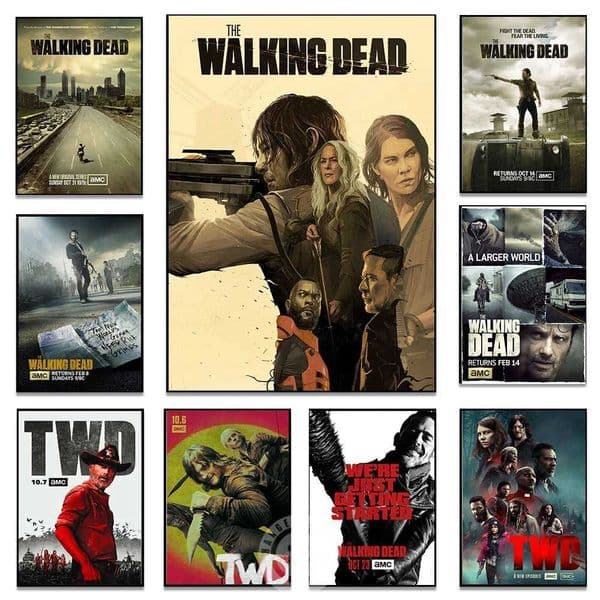 The Walking Dead poster classic TV drama retro printing horror manga TWD wall art canvas painting room home decoration W241010