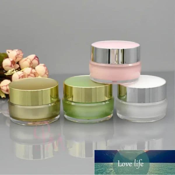 Shiny Acrylic Plastic Bottle Cream Jar 5g 10g 15g 30g for Cosmetic Packaging Containers Gold White wholesale