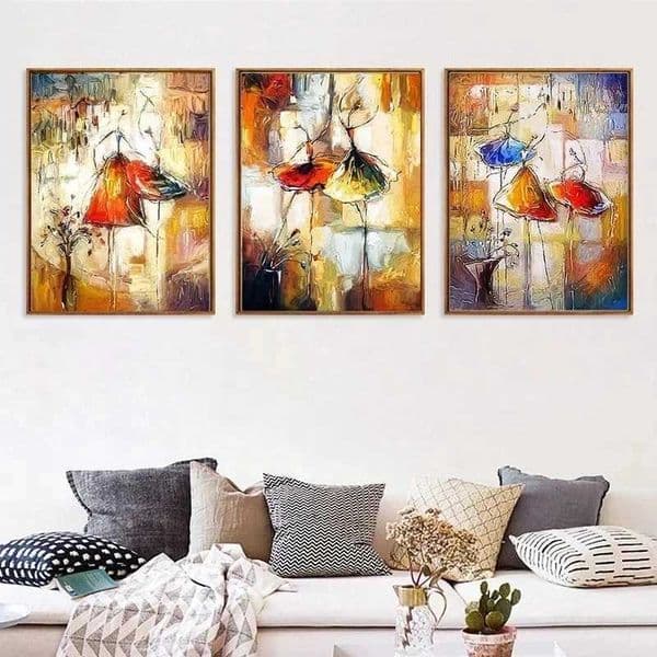 Abstract dance girl oil painting retro ballet dancer poster and print for living room porch home wall art decoration Cudros W241010