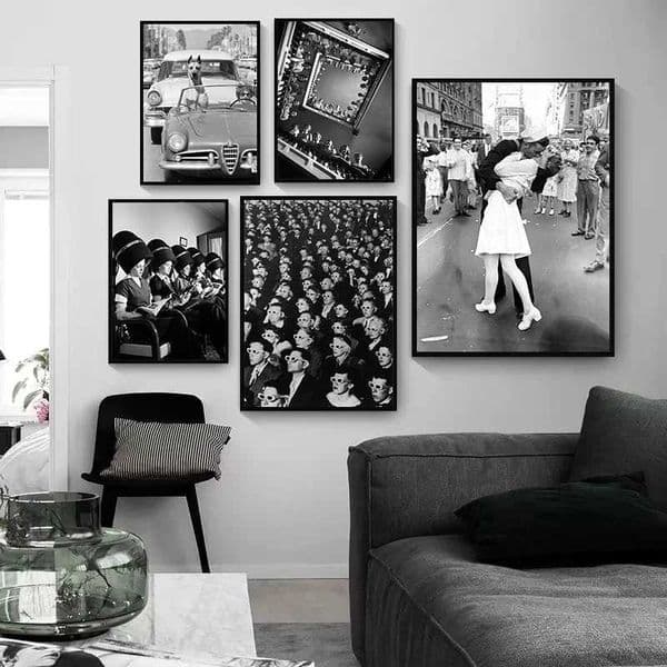 Retro Black and White Absurd Humorous Posters and Prints Retro Portrait Wall Art Canvas Home Living Room Decoration W241010