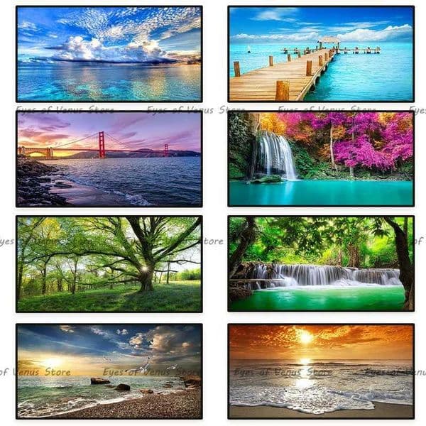 Nature Landscape Canvas Painting Bridge Beach Sunset Wall Art Decorative Poster Modern Print Nordic Picture Room Home Decor W241010