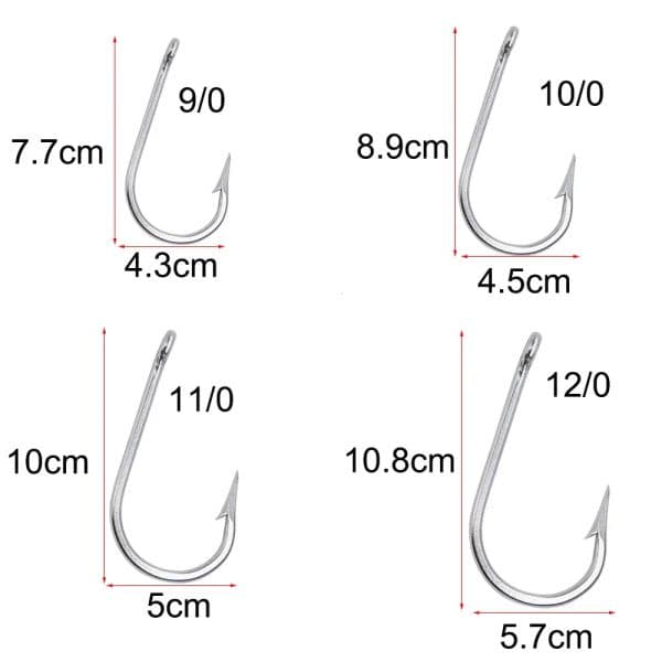 Stainless Steel shark Fishing Hooks Big Game fishing accessories Tuna fish hooks size 4/0-12/0 240626 Tax Duty Free HJ