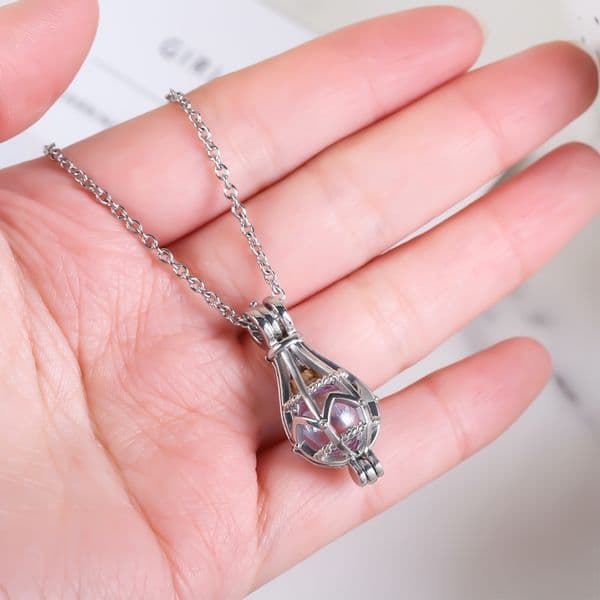 Hollow Urn Necklace For Ashes Openwork Tear Urn Locket Necklace Cremation Urn Memorial Pendant Memorial Jewelry Gifts