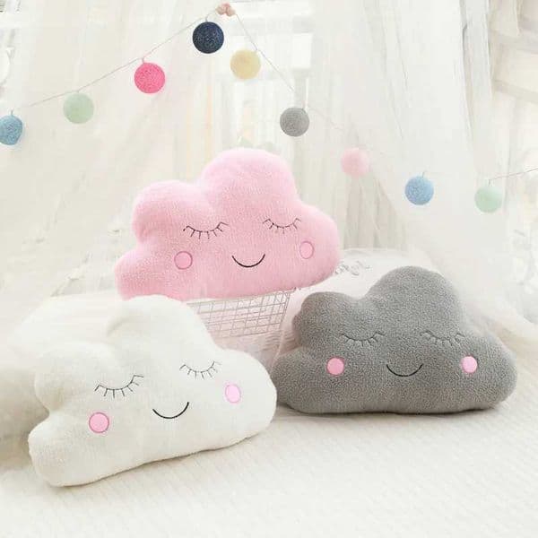 Family bedroom pillow comfortable sky series plush toy cushion cloud moon rain star sofa backrest childrens room decoration W240819