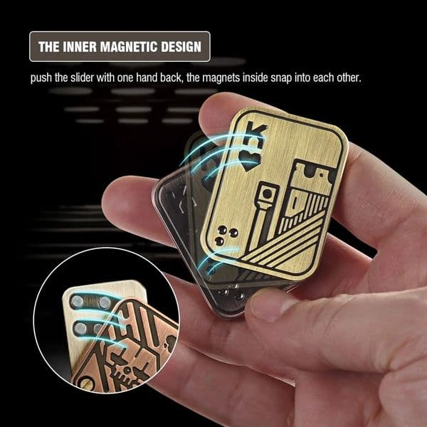 Magnetic Metal Fidget Toys - Metal Poker Push Card Fidget Slider Stress Relief Toy Mens EDC Toys Haptic Coin Gifts Zinc alloy Lightweight Push Card Decompression DHL