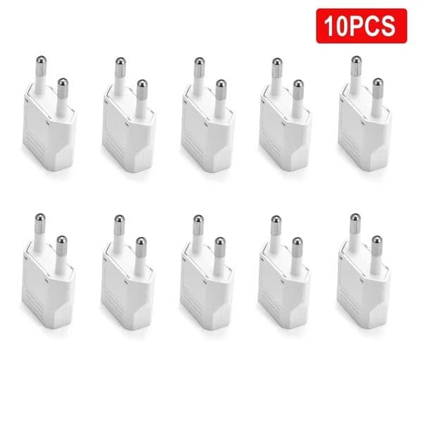 4.0/4.8mm EU Plug Adapter EU US Israel To Euro KR BR Brazil Plug Converter American Travel Power Adapter Plug Socket 10pcs/pack