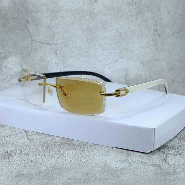 Color Change Sunglasses Small Diamond Cut Photochromic Lenses Luxury Designer Carter Two Colors Lenses 4 Season Real Buffalo Horn Luxury Designer Shades Eyewear