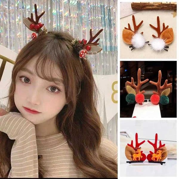 1. Wear Christmas hair on head deer ears ant hair clip serve adult holiday Christmas headband W241021