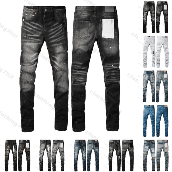 designer jeans for mens jeans brand Jeans shorts high quality trend ripped black jeans men's high street paint dots with holes Stretchy slim-fit jeans Fashion jeans
