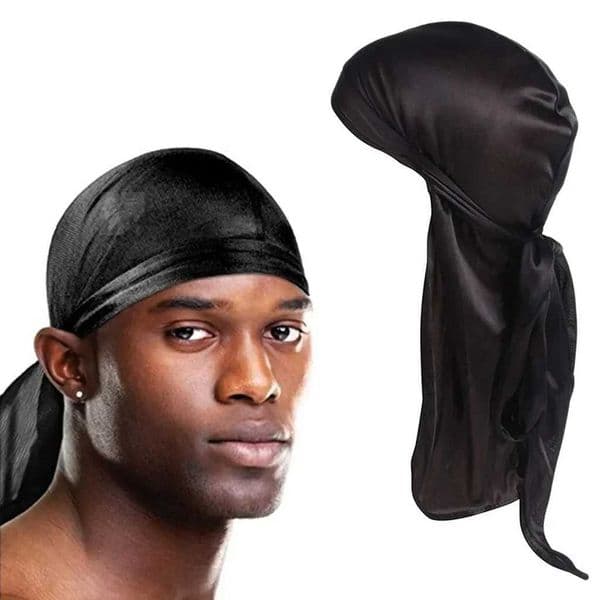 Bandanas Durag Unisex Silky Durags Bandanas Turban Hat Wigs Doo Men Satin Durag Biker Headwear Headband Hair Accessories Extra Long Tail Du-Rag z241024