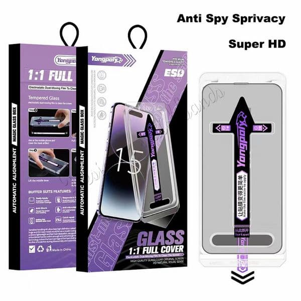 Dustproof Easy Install Kit Screen Protector for iPhone 16 Pro Max 15Plus 14 Pro 13 12 11 XR Xsmax 8 Screen Protector Easy Applicator Auto Dust-Elimination Installation