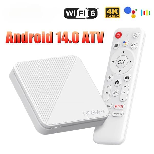 ATV H96 MAX H313 Smart TV Box Android 14 Smart TV Box Android13 2GB 16GB 8GB Wifi6 BT 4K HD Google Voice Media Player