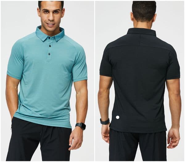 R512 Yoga Outfit Unisex Polo Tshirts Gym Clothing Exercise Fitness Wear Sportwear Trainer Shirts Turn-down collar Tops Short Sleeve Elastic Fast Dry