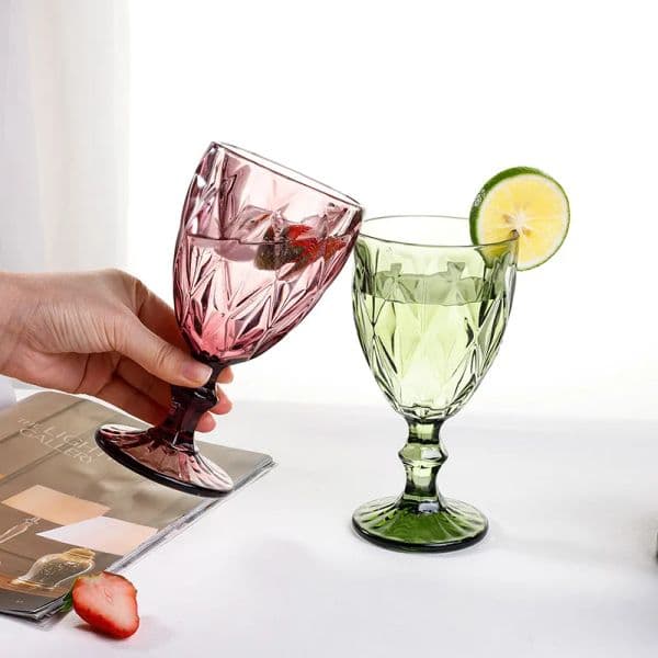Ml Colorful Wine Glass Vintage Water Cup Reuseable Heat Resisting Goblets For Travel Party Celebrations I