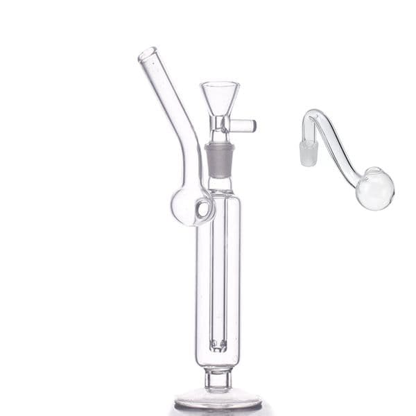 Wholesale 15cm Glass oil burner pipe Thck heady water tobacco bong pipes for smoking with 10mm male bowl With base stand