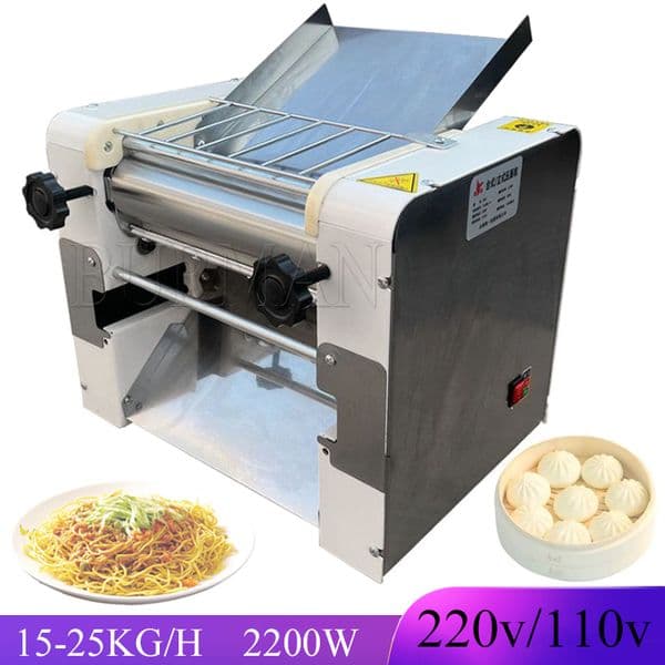Stainless Steel Desktop Commercial Electric Dough Roller Noodle Press Machine