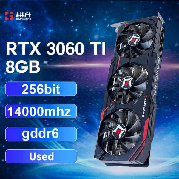 Used GAINWARD RTX 3060 TI 8GB GDDR6 256BIT 14000mhz NVIDIA GPU Gaming Graphics Card Desktop video card