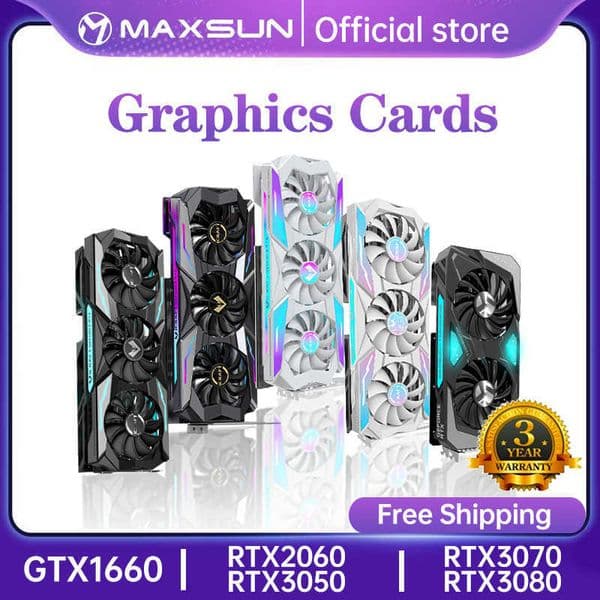 MAXSUN Graphics Cards Full New RTX 2060 3060 iCraft 6GB GDDR6 3050 1660 3060Ti 3070 Gaming Video Card For Desktop Computers